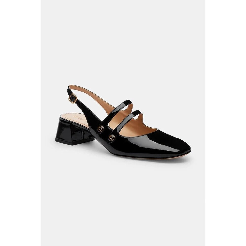 Coach Black Patent Leather Sandals